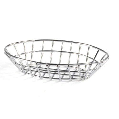 Supply Stainless Steel304 Silver Oval Wire Bread Basket with High Quality